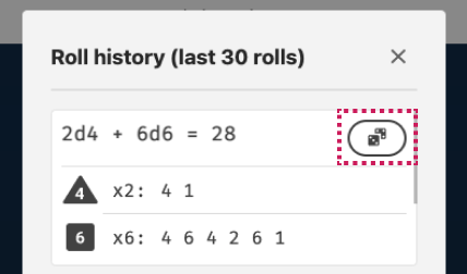 Re-roll previous dice roll